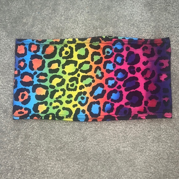 iHeartRaves Other - iHeartRaves Rainbow Leopard Bikini Top
